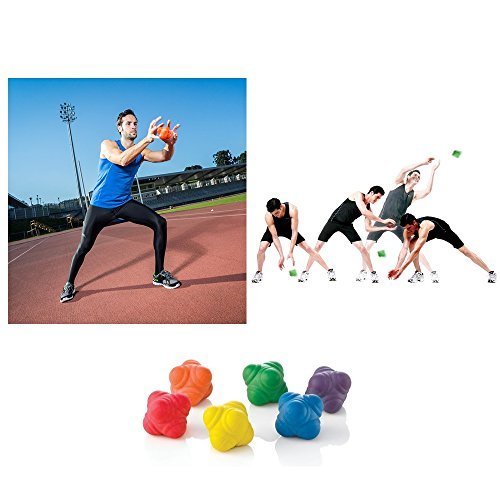 Sky Bounce Reaction Balls for Agility and Coordination Training 72mm Size (Pack of 6 Assorted Color Balls)