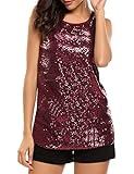 Uniboutique Women's Glitter Vest Tops Sparkle Sleeveless Blouse Sequined Tank Tops