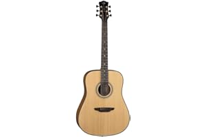 Luna Art Recorder All Solid Wood Dreadnought 6-String Guitar, 21 Frets, 'C' Shape Neck, Rosewood Fretboard, Satin Natural