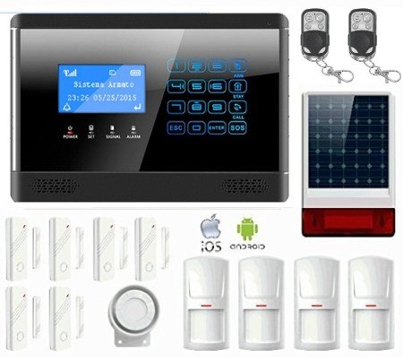 title=Mapishop Erika Kit Antifurto Allarme Casa, Nuovo Modello 2017, Combinatore Gsm