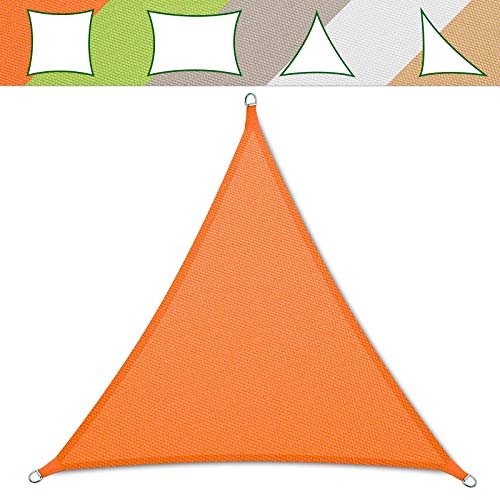 casa pura Sonnensegel 5 x 5 x 5 m, Orange - inkl. Befestigungsmaterial - Dreieck gleichseitig - Reißfestes Polyester-Gewebe - Wasserabweisend imprägniert - Sonnenschutz