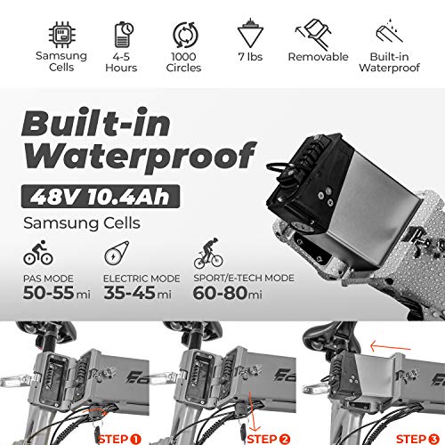 eAhora X5 Pro 500W Fat Tire Folding Electric Bike for Adults Dual Disc