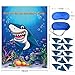 Pin The Fin On The Shark Party Games with 48 Pcs Fins for Baby Kids Shark Birthday Party Supplies Decoration