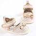 Weixinbuy Infant Baby Girls Summer Bowknot Stripe Anti-Slip Crib Flat Sandals