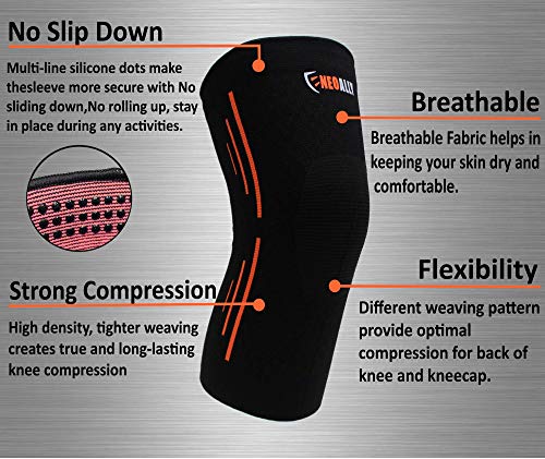 image for NeoAlly Sports Knee Support Compression Sleeves Thin Fit Under Uniform