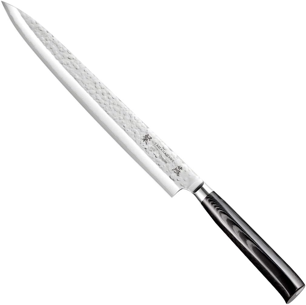 TamahaganeSAN Tsubame Stainless Steel Pakkawood Sashimi Knife, 10.5-Inch