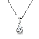 B. BRILLIANT Sterling Silver Cubic Zirconia 8x6mm