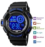 Mens Digital Sports Watch - 50M Waterproof Sport Military Watch with Alarm Wrist Watches for Men by EanTe