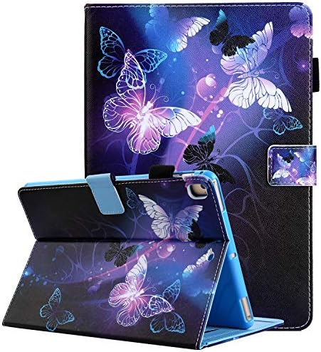 TiKeDa Case for New iPad 7th Generation 10.2 Inch 2019,Premium PU Leather Slim Folding Stand Cover with Auto Wake/Sleep,Multiple Viewing Angles for Newest iPad 7th Gen 10.2'' 2019(Purple Butterfly)