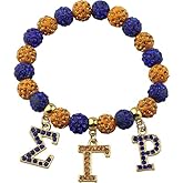 CHOORO Sorority Letter Charm Sorority Beads Bracelet Gift Greek Sorority Jewelry Gift