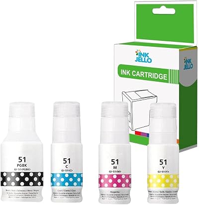 InkJello Ink Bottles for Canon Pixma G1520 G2520 G2560 G3520 G3560 G1560 GI-51