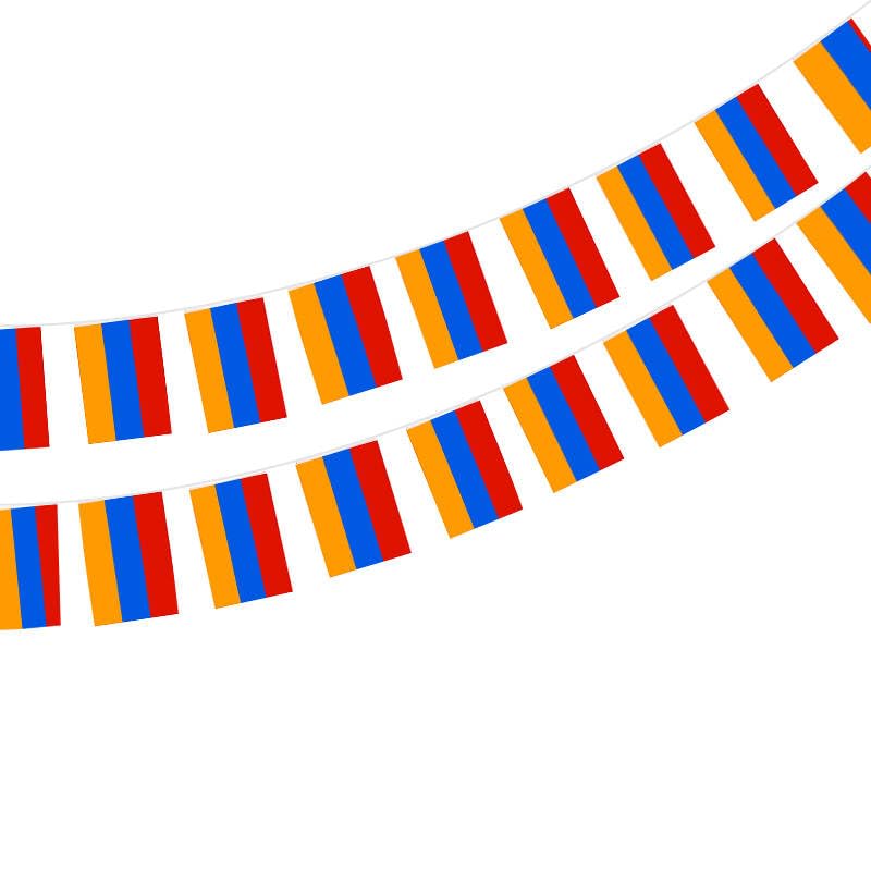 Armenia Flag 40pcs Armenia Flag Armenia Garland 11.4M Armenia National Flag 5.5x8.3inch for Bar Decorations