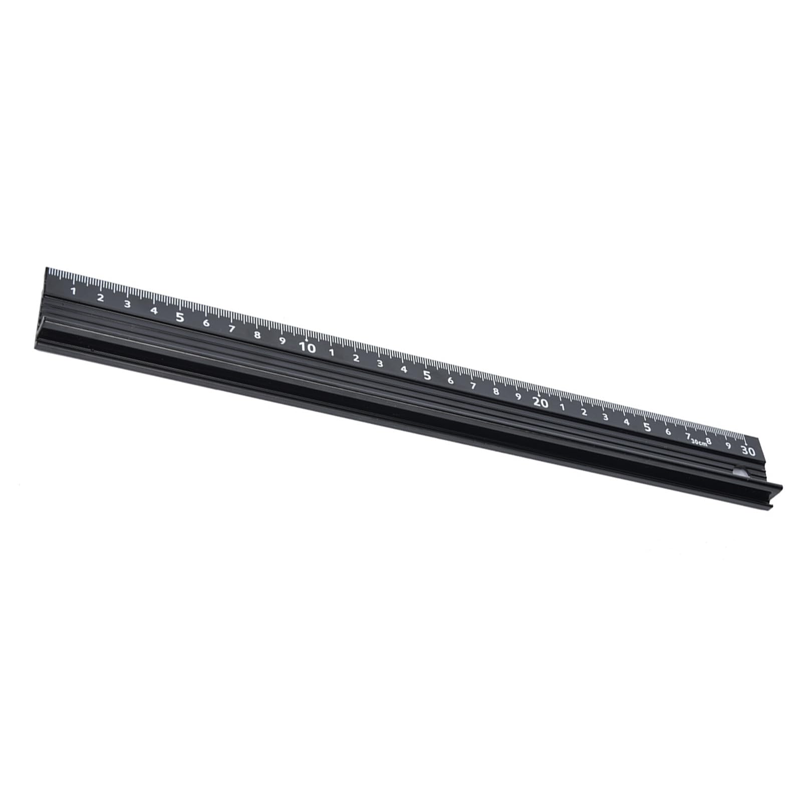 Yctze L Type Cutting Ruler Aluminum Alloy Metal Ruler 30cm for Cutting Architectural Scale Rulers Metric Metal Straight Edge with Raised Grip for Length Measurement and Crafting (30cm)