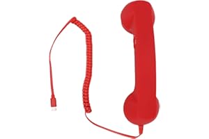 Depisuta Retro Phone Handset, Type C Vintage Wired Handheld Cell Phone with Speaker and Microphone, for Smartphones Tablets V