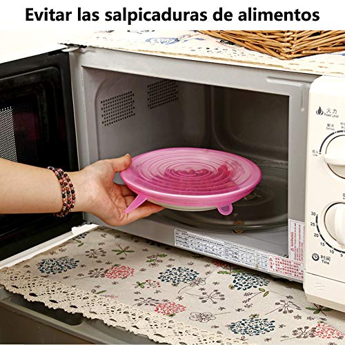 Stone-TH-Tapas-de-Silicona-Elsticas-12-Tapas-Silicona-Ajustables-Cocina-Reutilizable-Fundas-para-Alimentos-Tapa-Tazas-Boles-o-Tarros-Lavavajillas-Refrigerador