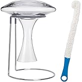 Wine Decanter Drying Stand with Rubber Coated Top to Prevent Scratches, Wine Decanter Drying Rack for Standard and Large Wine Decanters, Wine Decanter NOT Included, (with Cleaning Brush)