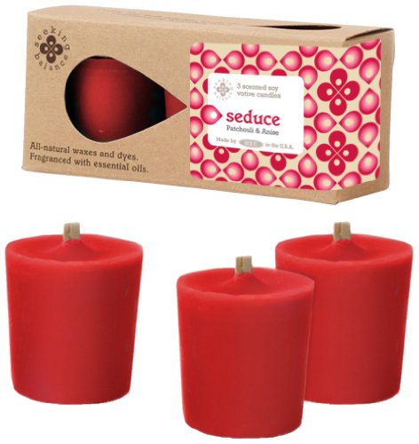 Root Scented Seeking Balance Seduce Votive Candles, Patchouli and Anise, Box of 3