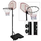 Smartxchoices Portable Height-Adjustable Basketball Hoop Stand Goal System Steel Pole with Backboard and Wheels for Kids Teenagers Youth Indoor Outdoor