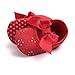 Baby Girls Princess Bowknot Soft Sole Cloth Crib Shoes Sneaker Red, 3-6 Months