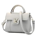 Flap V Women's Luxury Leather Clutch Bag Ladies Messenger Bags Famous Tote Bag Gray