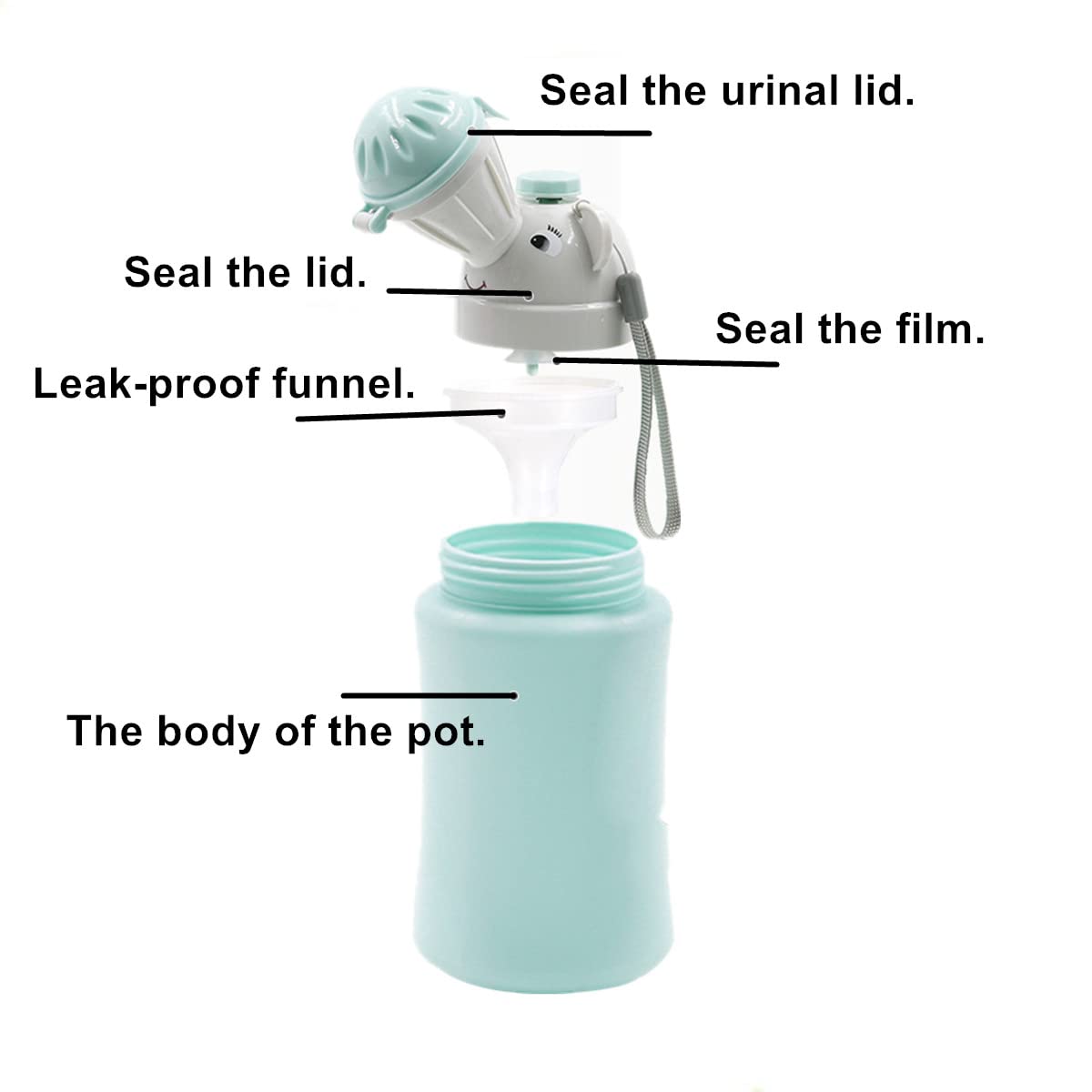 Beetoo Travel Potty, Urinal Emergency Toilet, Children's Emergency Toilet, Portable Elephant Leakproof Urinal for Camping Car Travel and Kid Potty Pee Training (boy)