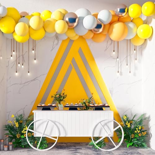 Rozi Decoration Yellow Metallic Latex Balloons β Pack of 50 | Party Balloons for Birthday, Baby Shower, Wedding, Haldi, Festival & Event Decoration 3