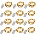 accmor Led Christmas String Lights, Battery Operated Fairy Lights, Perfect Bedroom, Indoor or Outdoor Halloween Décor Lights, 7.87ft 20 LEDs Waterproof Cooper Wire Lights (12 Pack, Warm White)