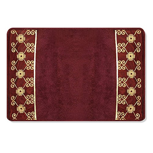 Popular Bath Bath Rug, Vlegant Rosa Collection, Burgundy
