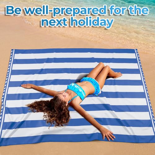 Hexify Toalla Playa XXL 200x145 cm, Toalla Grande De Microfibra De Secado RáPido, Toalla De BañO Sin Arena, Manta De Playa Mujer (Azul Oscuro)