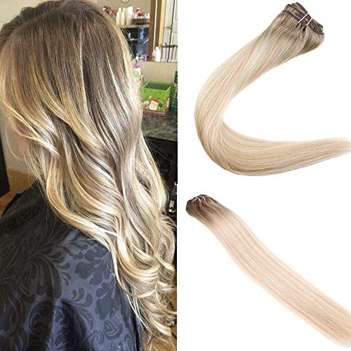 Easyouth 18 Clip In Dip Dyed Hair Extensions Balayage Color 6