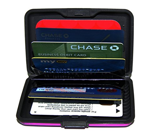 Aluminum RFID Blocking Credit Card Holder for Men & Women - Cool Slim Metal Business Card Case (Plaid Pattern)