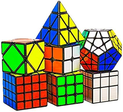 D ETERNAL Rubiks Rubix Cube Set of 2x2 3x3 4x4 Triangle Mirror Megaminx & Skewb Combo