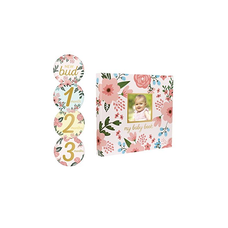 Pearhead Memory Book with Included Baby Belly Stickers, Modern Baby First Year Journal, Babys First Year, Baby Shower…