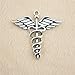 NEWME 12pcs Caduceus Medical cane Charms Pendant For DIY Jewelry Wholesale Crafting Bracelet and Necklace Making