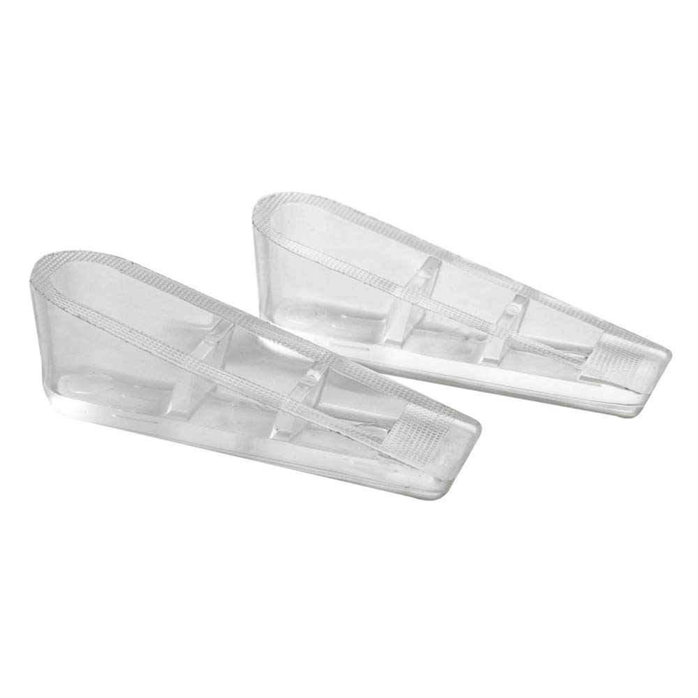 HealthAndYoga Anti-Skid, Clear PVA Door Wedge Stoppers - Antifragile, Durable Plastic - Set of 2