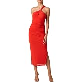 Lulus Darian One Shoulder Women's Cocktail Midi Dress | One Shoulder Elegant Attire, Summer Cocktail Party &amp; Date Night Midi Dress, Classy Birthday Party &amp; Evening Party Attire