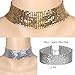 Tpocean 11PCS Gold Pink Velvet Lace Choker Necklace Set with Pendants Crystal Diamond Sequins Gold Silver Tassels Choker Necklace Jewelry for Women Girls Teens