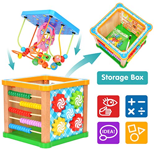 image for Victostar Activity Cube, 7 in 1 Bead Maze Multipurpose Educational Toy