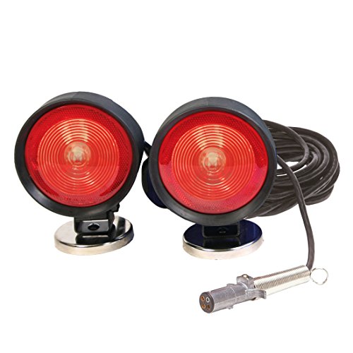 Custer Products HDTL30B Incandescent Round Base Heavy Duty Towing Lights, 4 pin plug, 30 ft. cord