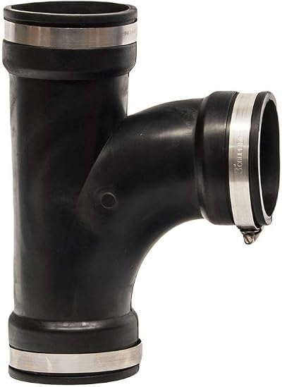 Cloverleaf 3" Rubber Tee for PVC Pipe with Metal Clips - Durable & Safe
