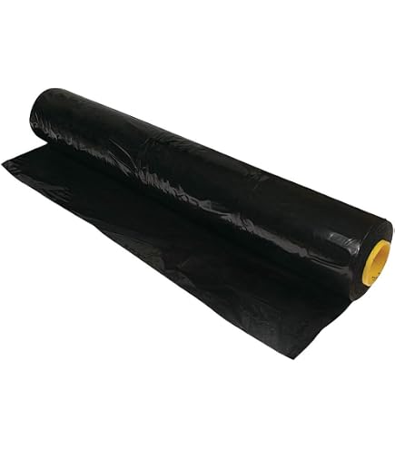 6 Mil Black Plastic Sheeting – 10' X 25' Heavy-Duty Polyethylene Roll, UV Resistant, Waterproof, Tear-Proof, For Construction, Greenhouse, Vapor Barrier