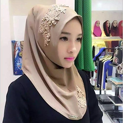 Wuudi Lady Headscarf,Muslim islamic scarf,Headband Turban for women (Khaki)