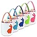 Easter Bunny Bag & Basket for Egg Hunts. Children's Tote Handbag Container with Dual Layer Bunny Ears Design, Excellent for Carrying Eggs, Candy, Gifts at Easter Party. (Easter Cylinder 5pc)
