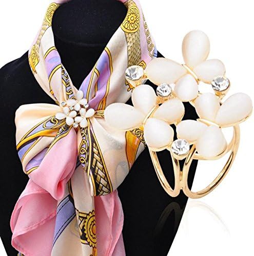 1PC New Korean Women Butterfly Crystal Tricyclic Scarf Ring Buckle Clip Holder