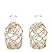 Hosley Set of 2 Glass Farm-House Vases, Rope Wrapped, Coastal Style. Ideal Gift for Floral Arrangements Spa, Aromatherapy, Nautical Votive Tea Light Candle Garden, Essential Oil Diffuser DWDOO O9