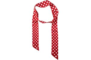 Extra Long Polka Dot Scarf for Neck Head Hair Scarf Ribbons Waist Belt Silky Satin Skinny Neck Scarves 55 Inches