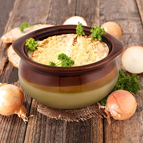 French Onion Soup Crocks, Porcelain Ceramic Soup Bowls, 12 Ounces -Set of 4-