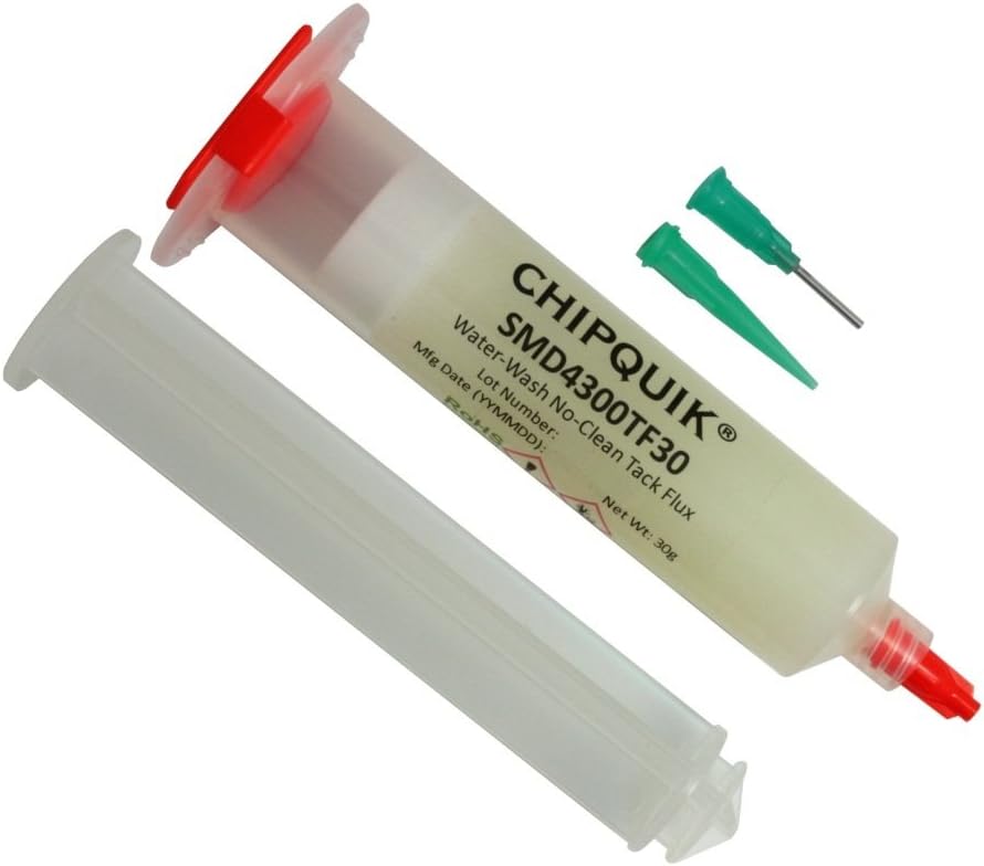 Tack Flux in 30cc Syringe no-Clean Water-Washable w/Plunger & tip