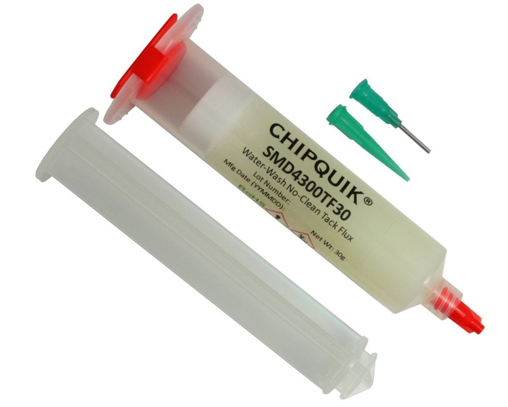 Tack Flux in 30cc syringe no-clean water-washable w/plunger & tip