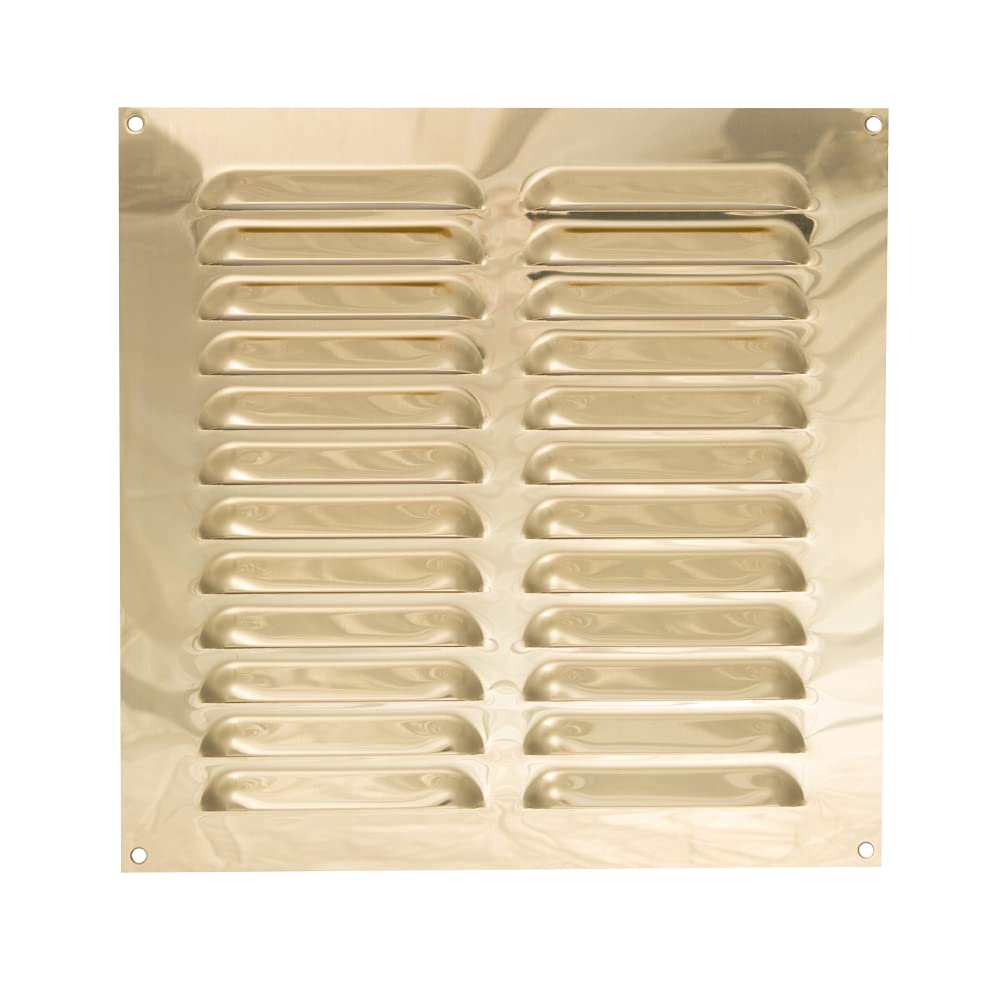 TIMCO Timloc Brass 9x9 Metal Internal Louvre Grille Vent Polished
